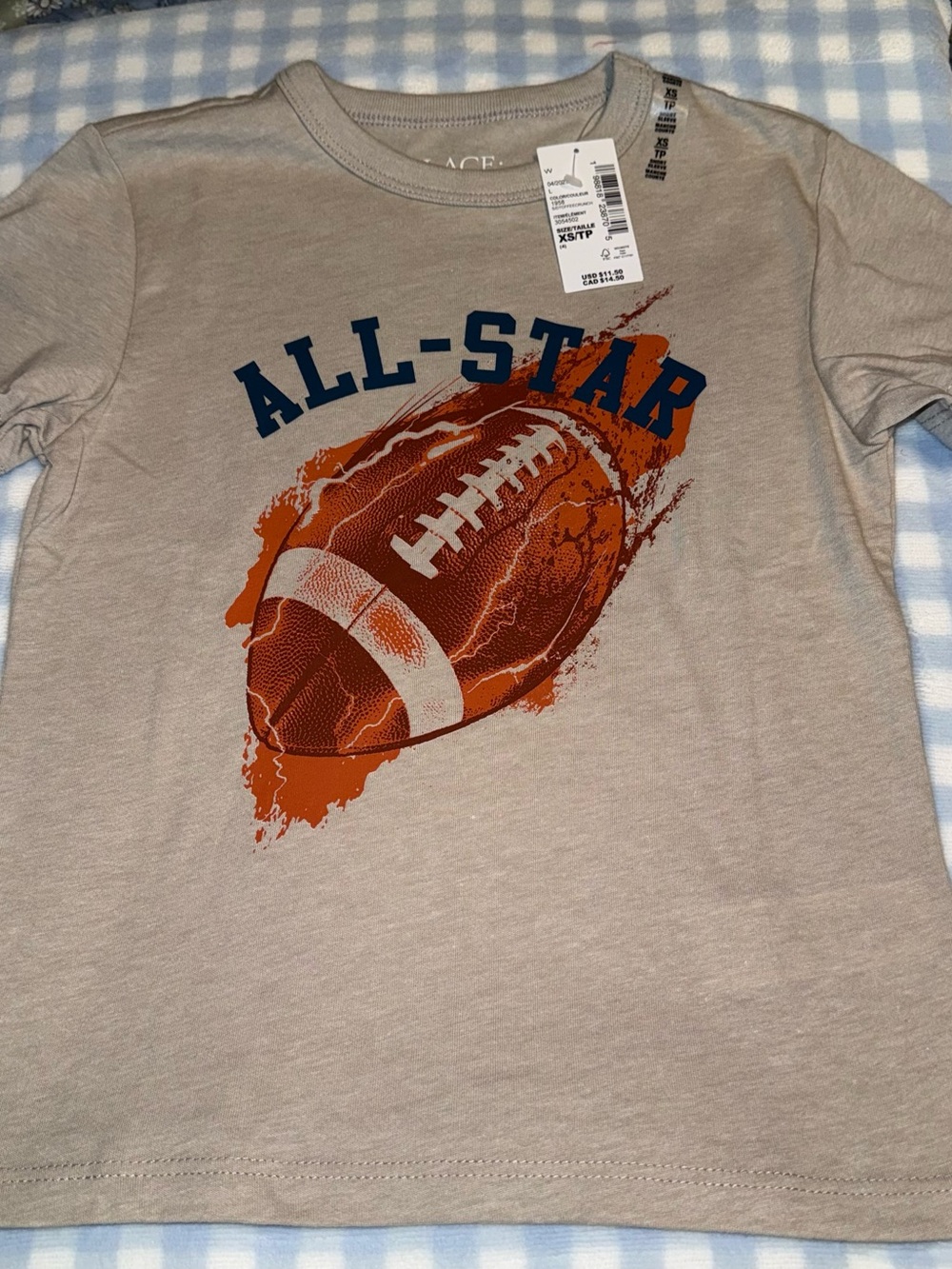 The Children’s Place Boys Size XS 4 M 7 8 Medium New NWT All-Star Football Shirt